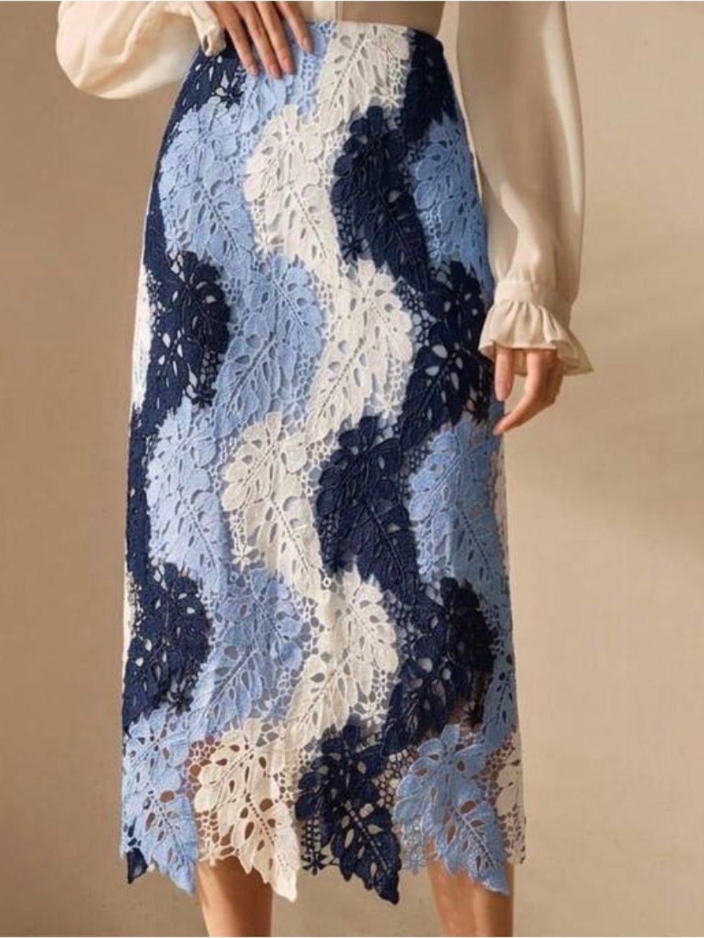 Anewsta Blue Lace Skirt